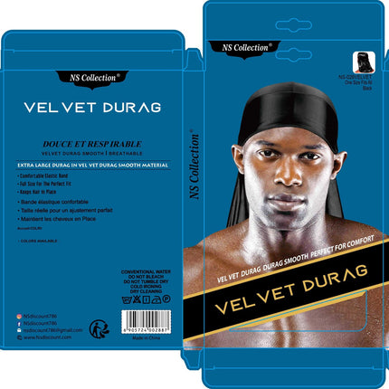 Durag en velours premium pour hommes (Conception Paris) aNS collection