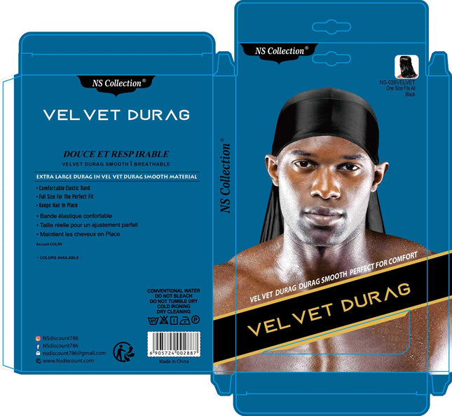 Durag en velours premium pour hommes (Conception Paris) aNS collection