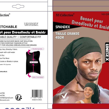 Bonnet slouchy extensible pour dreadlocks et tresses
