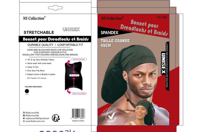 Bonnet slouchy extensible pour dreadlocks et tresses