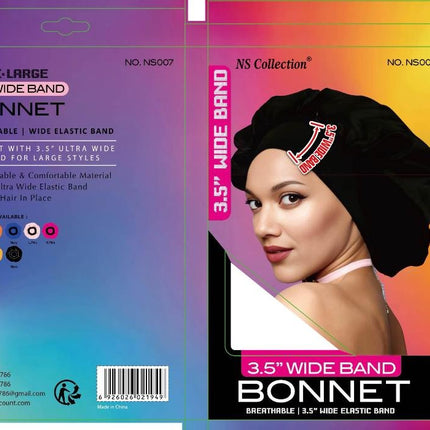 Bonnet de nuit satiné avec bande élastique de 3.5\'\' NS collection