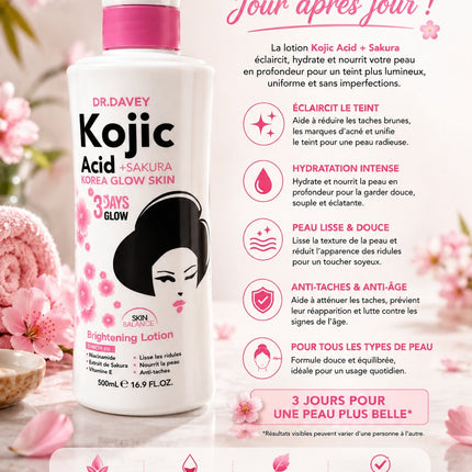 Dr. Davey Kojic Acid + Sakura Brightening Lotion 500ml