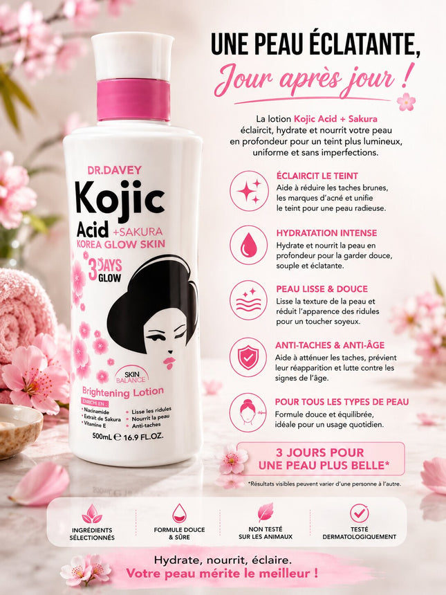 Dr. Davey Kojic Acid + Sakura Brightening Lotion 500ml