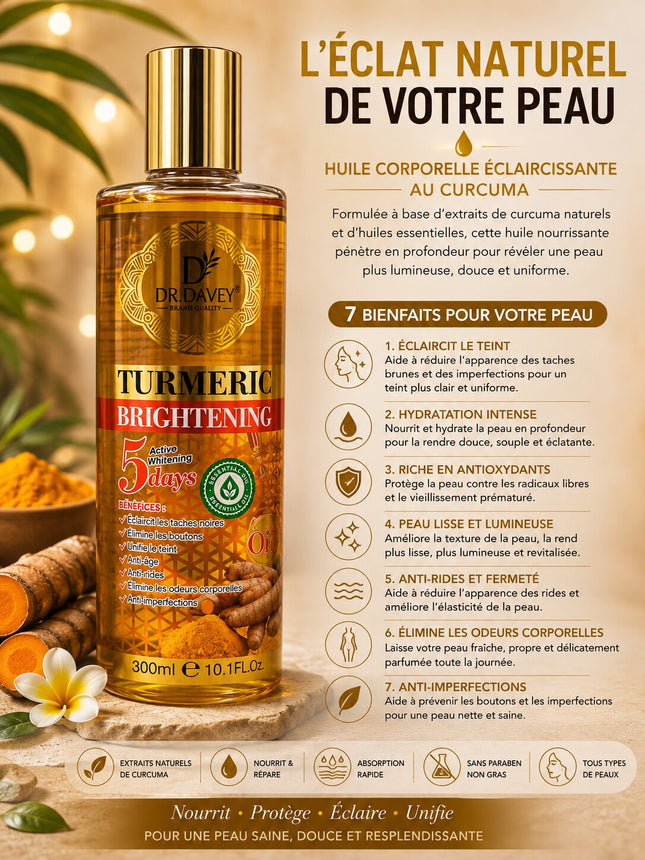 Dr. Davey Turmeric Brightening Glow Body Oil 300ml