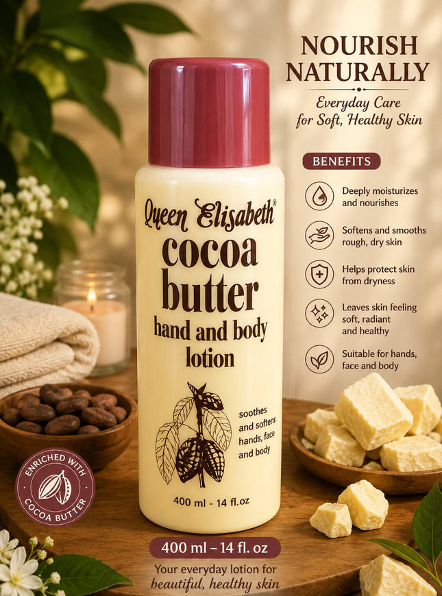 Queen Elisabeth Cocoa Butter Hand & Body Lotion 400ml