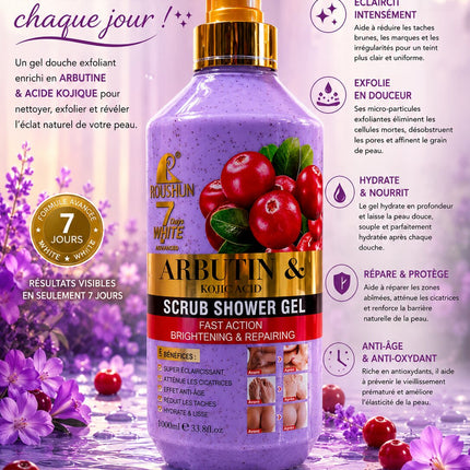 Roushun Arbutin & Kojic Acid Scrub Shower Gel 500ml