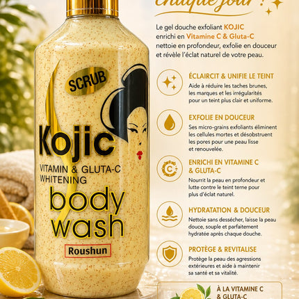 Roushun Kojic Vitamine & Gluta-C Whitening Body Wash 500ml