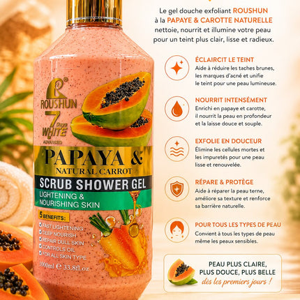 Roushun Papaya Scrub Shower Gel 500ml