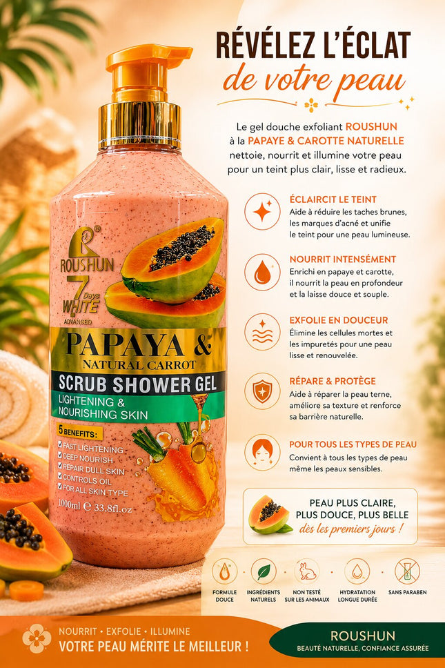 Roushun Papaya Scrub Shower Gel 500ml