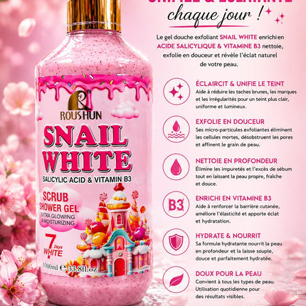 Roushun Snail White Scrub Shower Gel 500ml