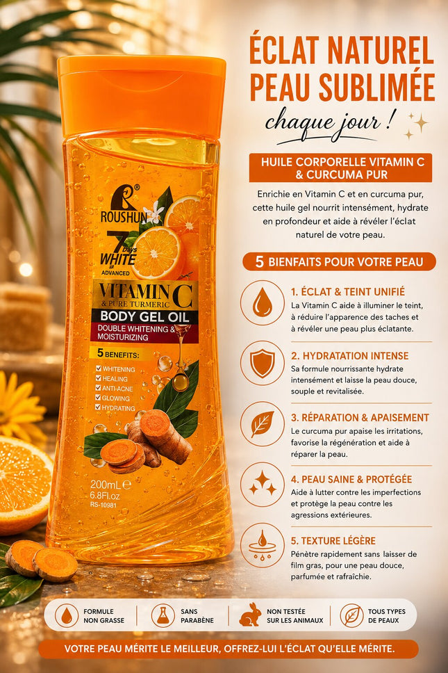 Roushun Vitamine C & Curcuma Body Gel Oil 200ml
