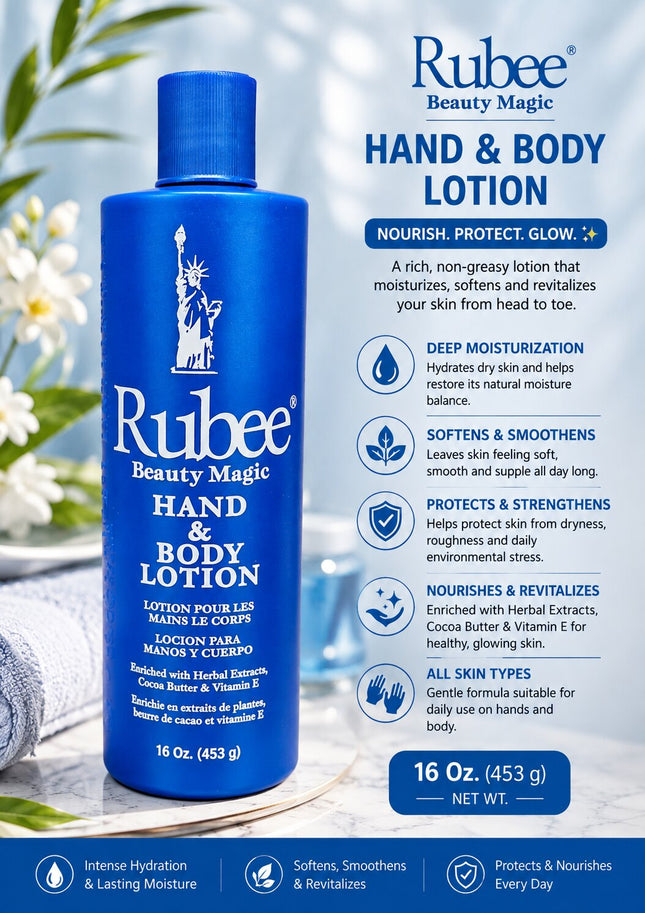 Rubee Beauty Magic Hand & Body Lotion 16oz