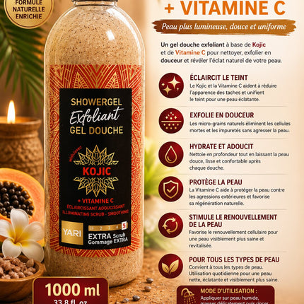 Showergel Exfoliant Kojic + Vitamine C 1000ml