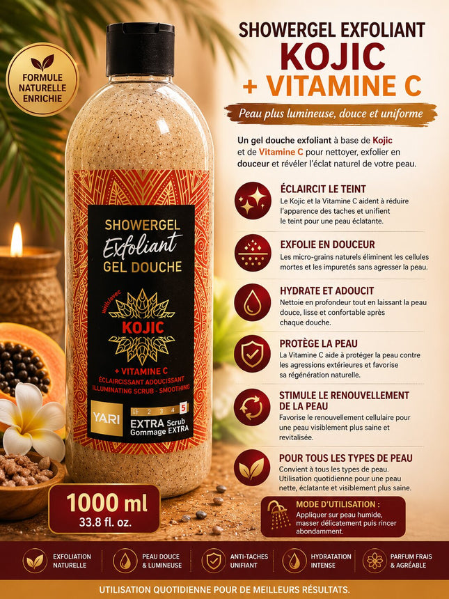 Showergel Exfoliant Kojic + Vitamine C 1000ml