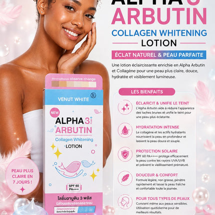 Venut White Alpha 3+ Arbutin Collagen Whitening Lotion