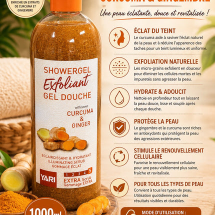 Yari Showergel Exfoliant Curcuma & Gingembre 1000ml